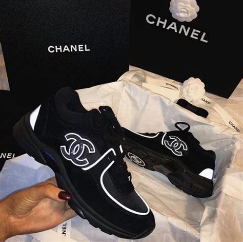 chanel black sneaker|chanel black sneakers reflective.